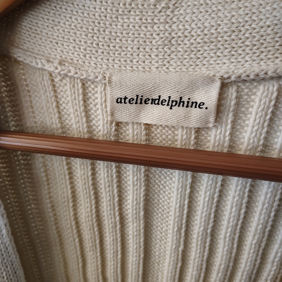 Atelier Delphine Sleeveless Cardigan in a cotton rib knit Cotton Small Cream - Picture 7 of 10